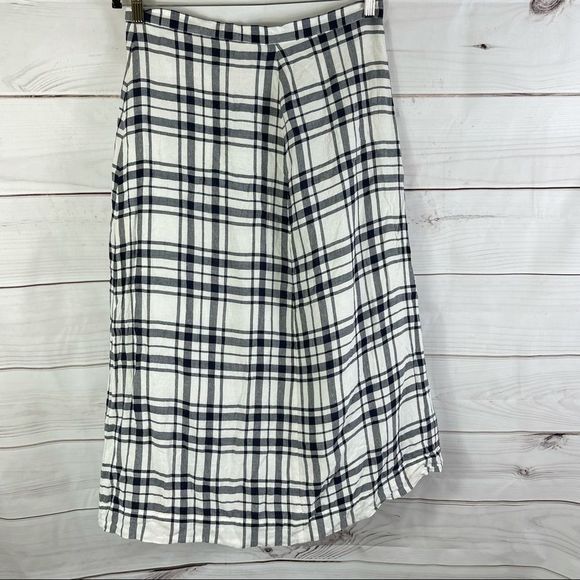 Theory Side Button Midi Skirt Modern Plaid - Picture 5 of 6